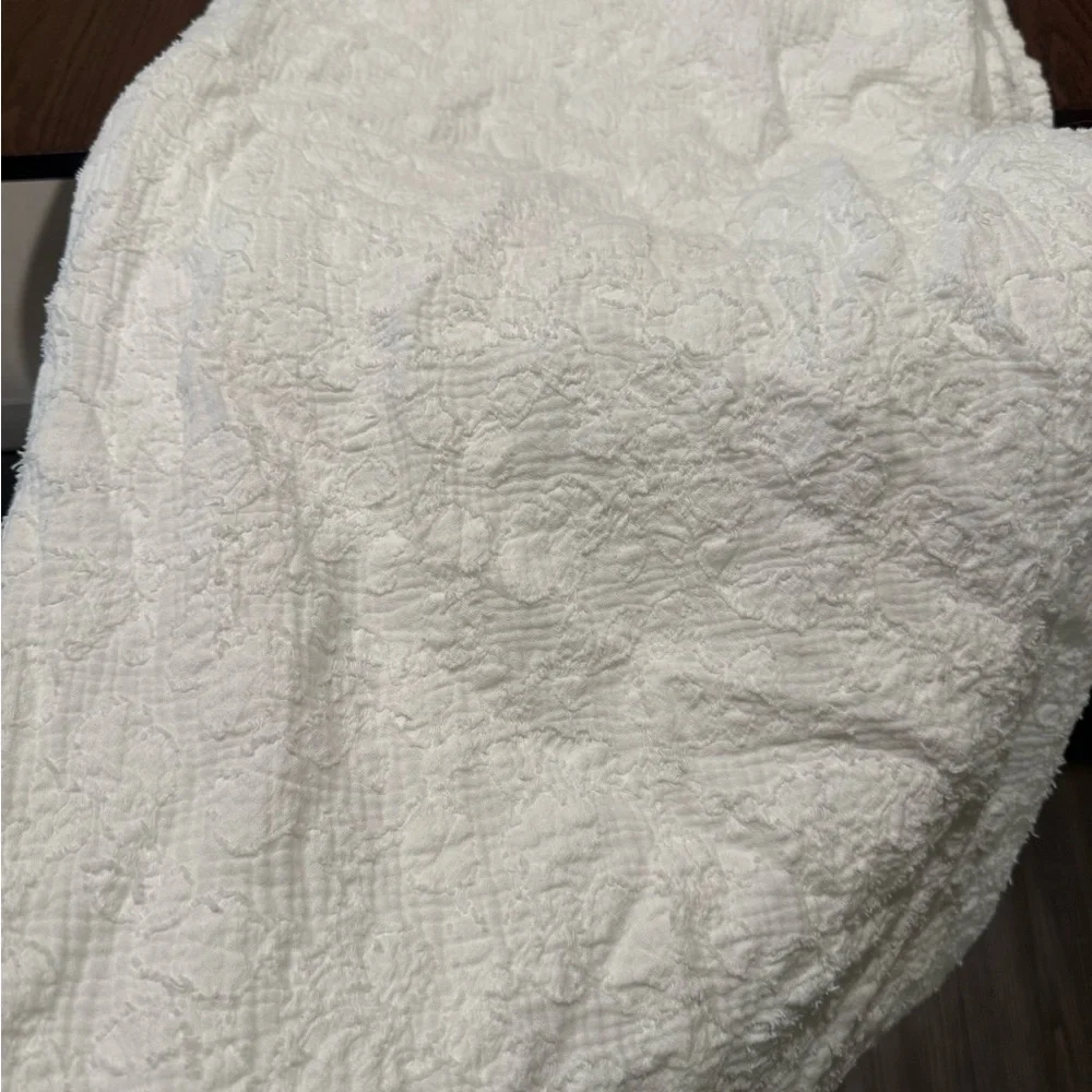 White shower curtain